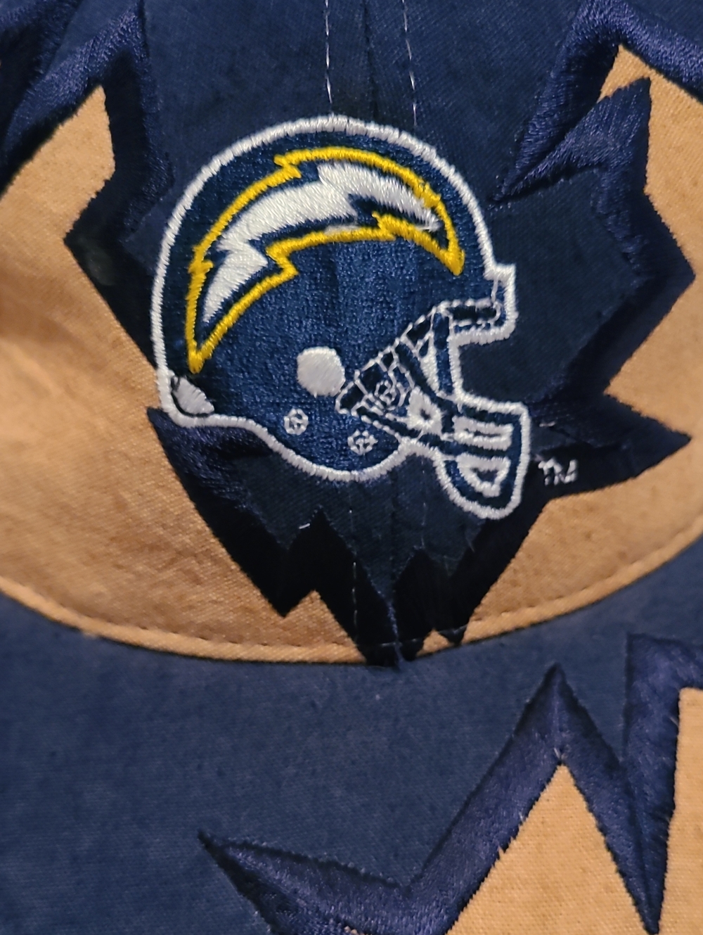 Vintage Drew Pearson San Diego Chargers Jagged Edge Hat Cap Blue Tan NWT Logo - Picture 14 of 16